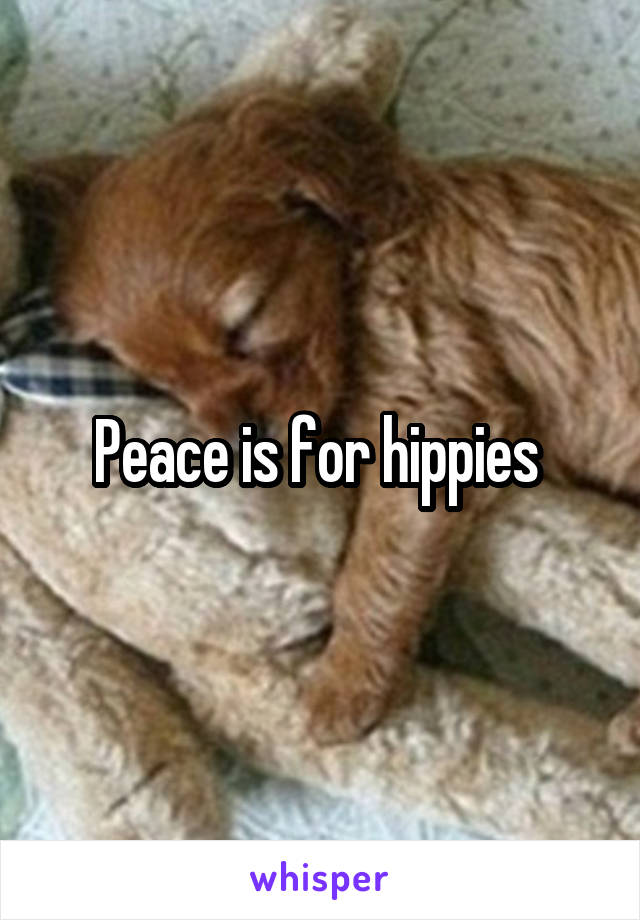 Peace is for hippies 