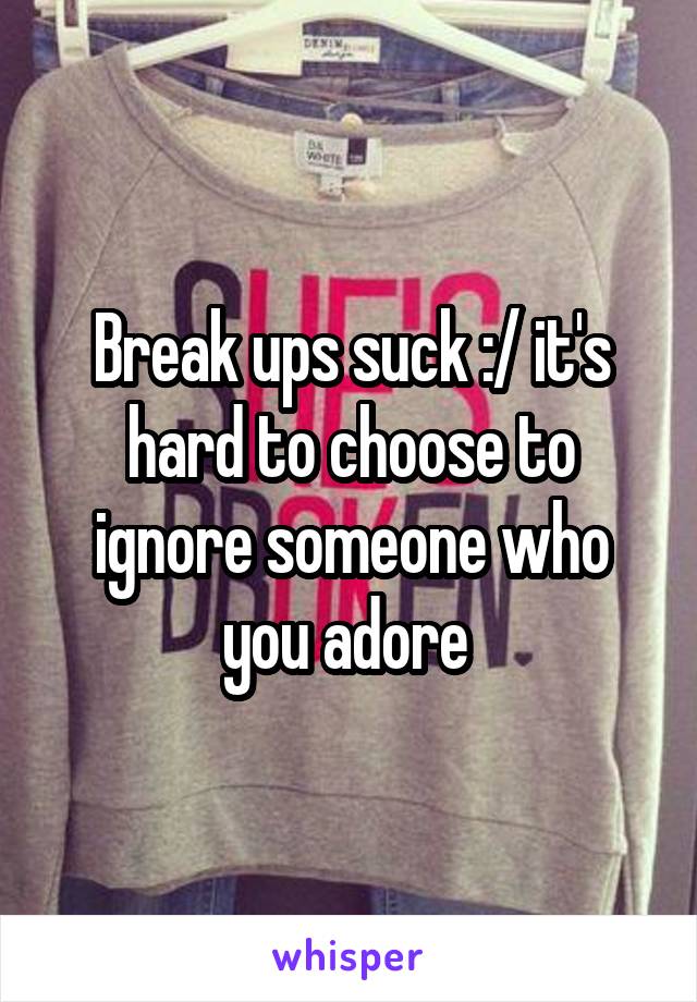 Break ups suck :/ it's hard to choose to ignore someone who you adore 