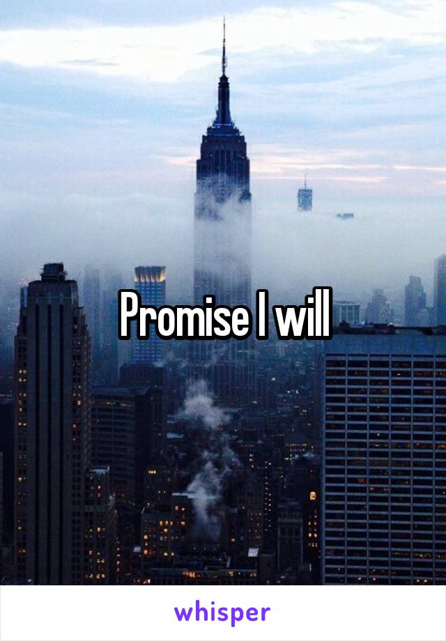 Promise I will