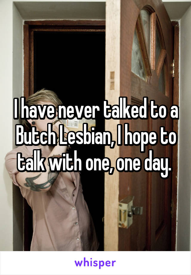 I have never talked to a Butch Lesbian, I hope to talk with one, one day. 