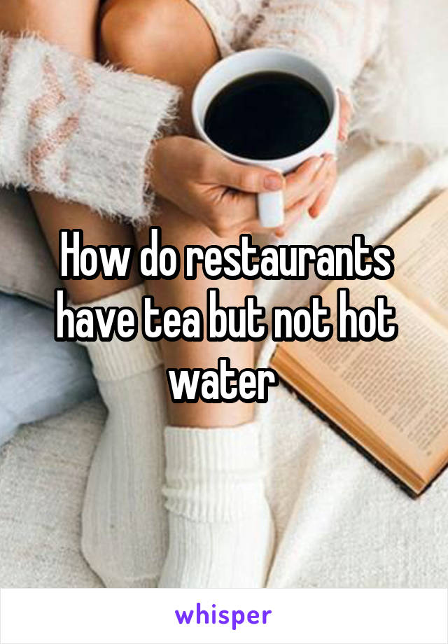 Do Restaurants Have To Give Tap Water Uk