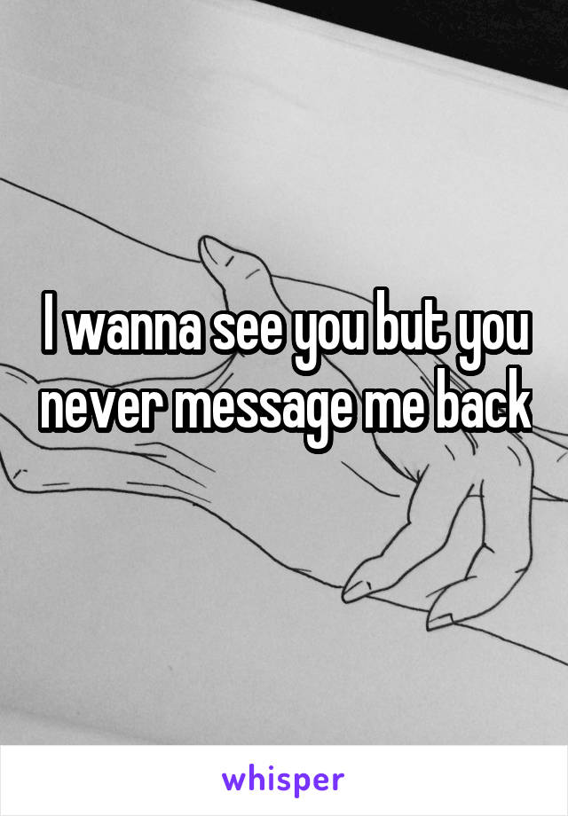 I wanna see you but you never message me back 