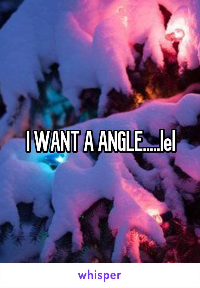 I WANT A ANGLE.....lel