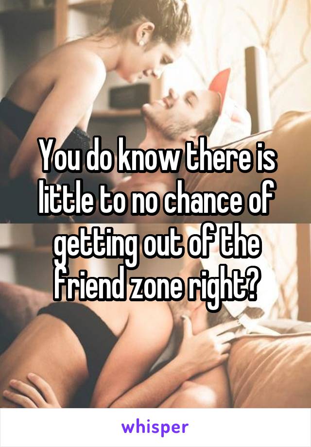 You do know there is little to no chance of getting out of the friend zone right?