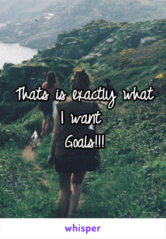 Thats is exactly what I want 
Goals!!!