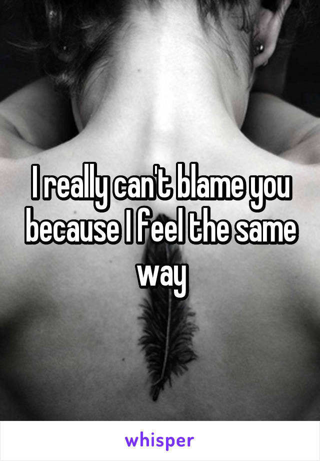 I really can't blame you because I feel the same way