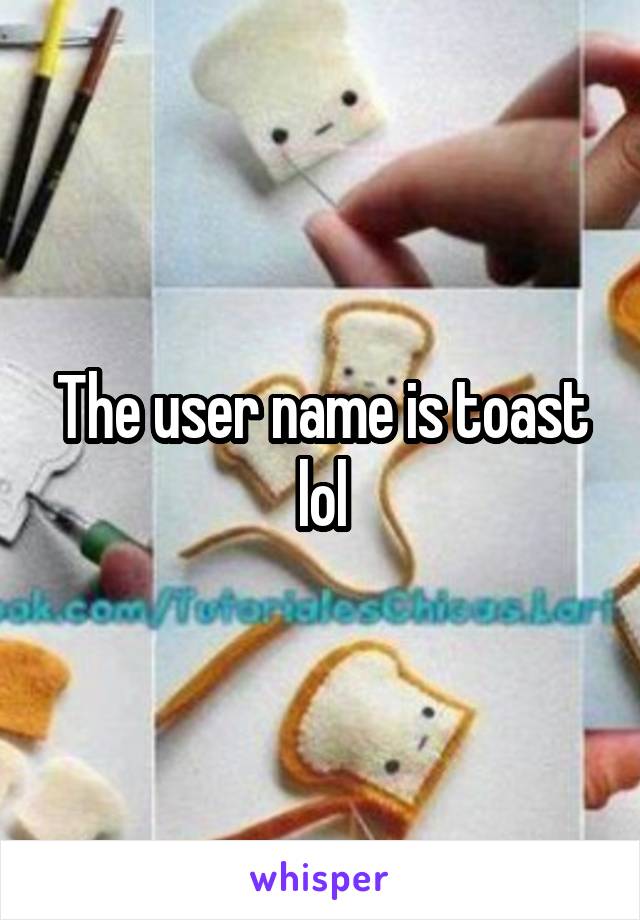 The user name is toast lol