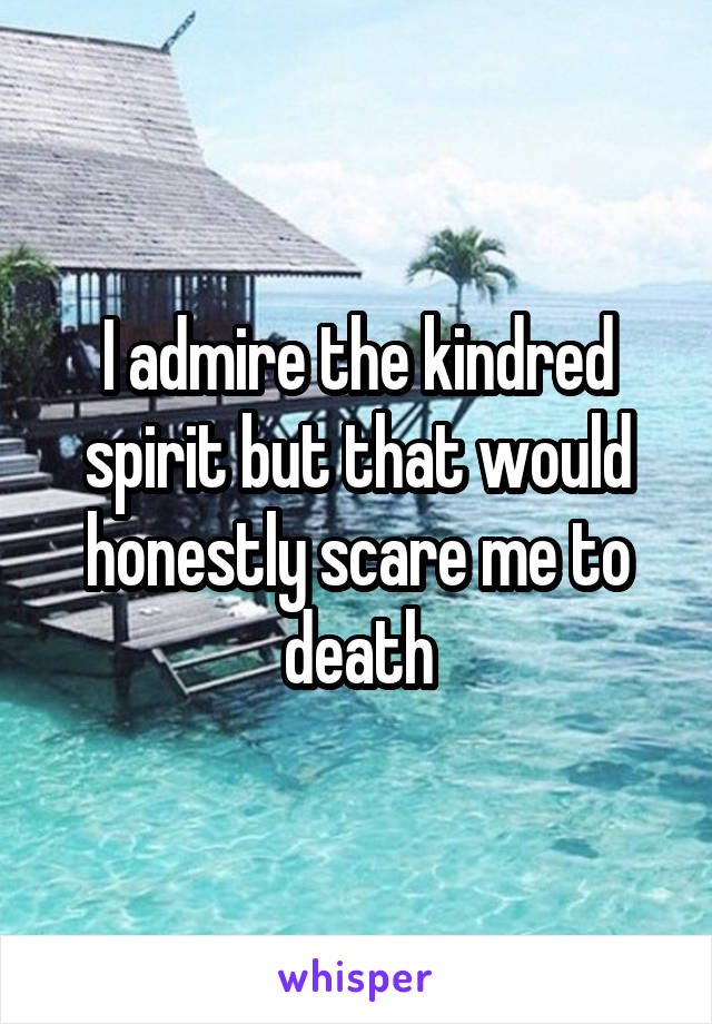 I admire the kindred spirit but that would honestly scare me to death