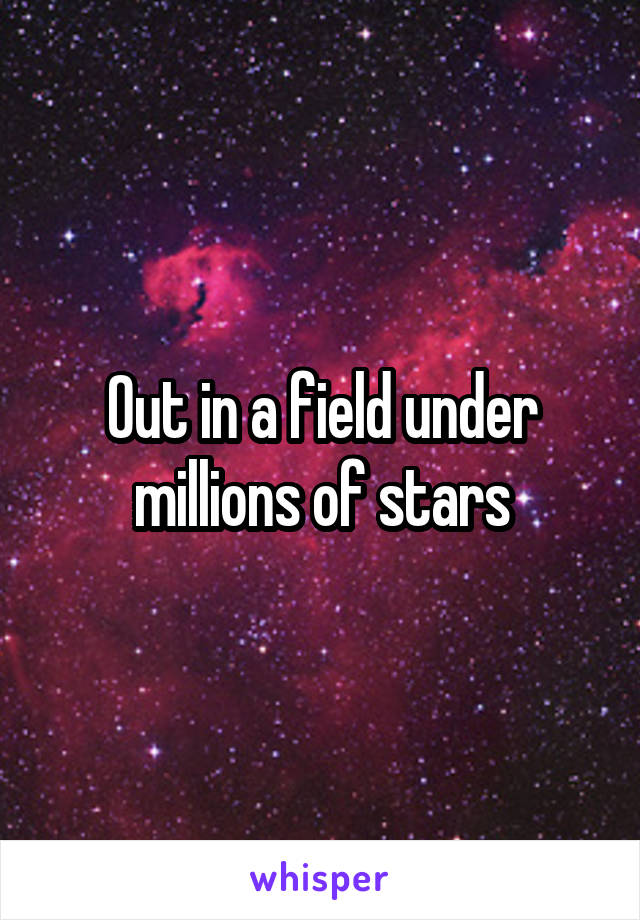 Out in a field under millions of stars