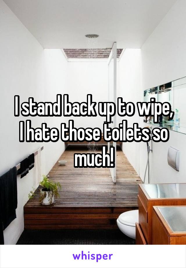 I stand back up to wipe, I hate those toilets so much!