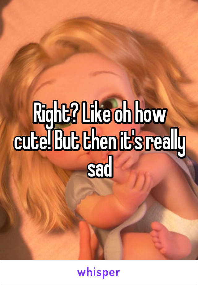 Right? Like oh how cute! But then it's really sad