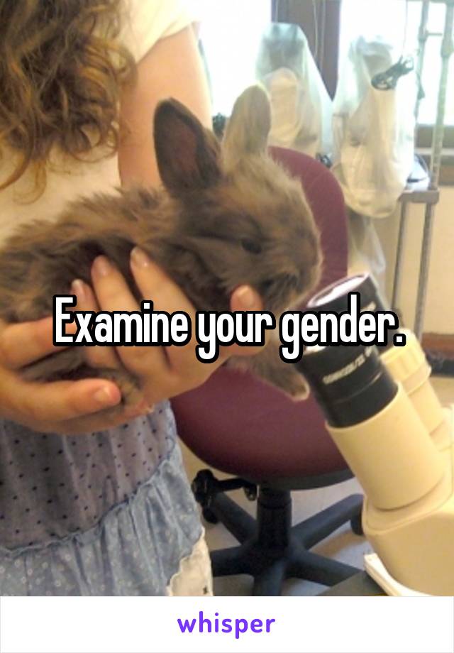 Examine your gender.