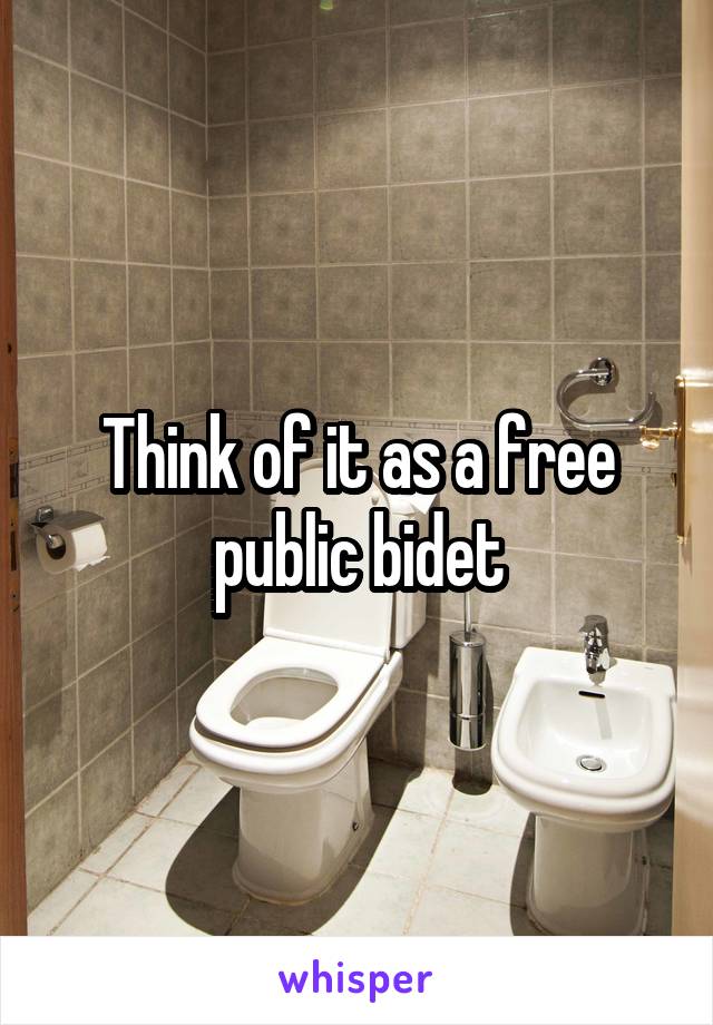 Think of it as a free public bidet