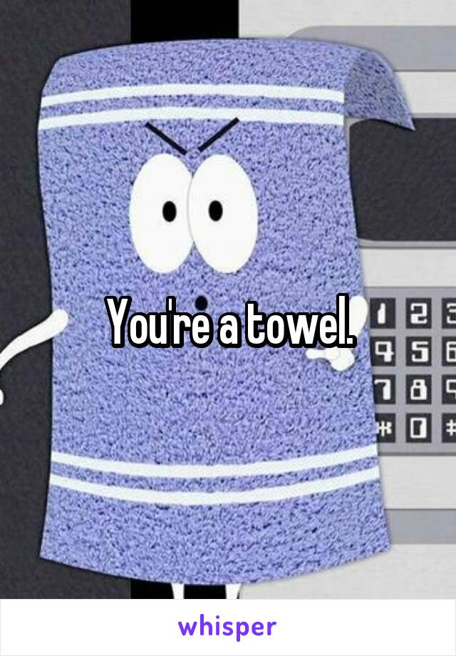 You're a towel.