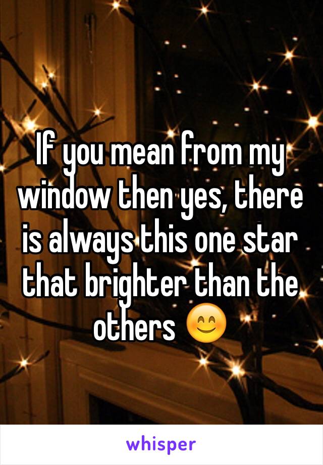 If you mean from my window then yes, there is always this one star that brighter than the others 😊