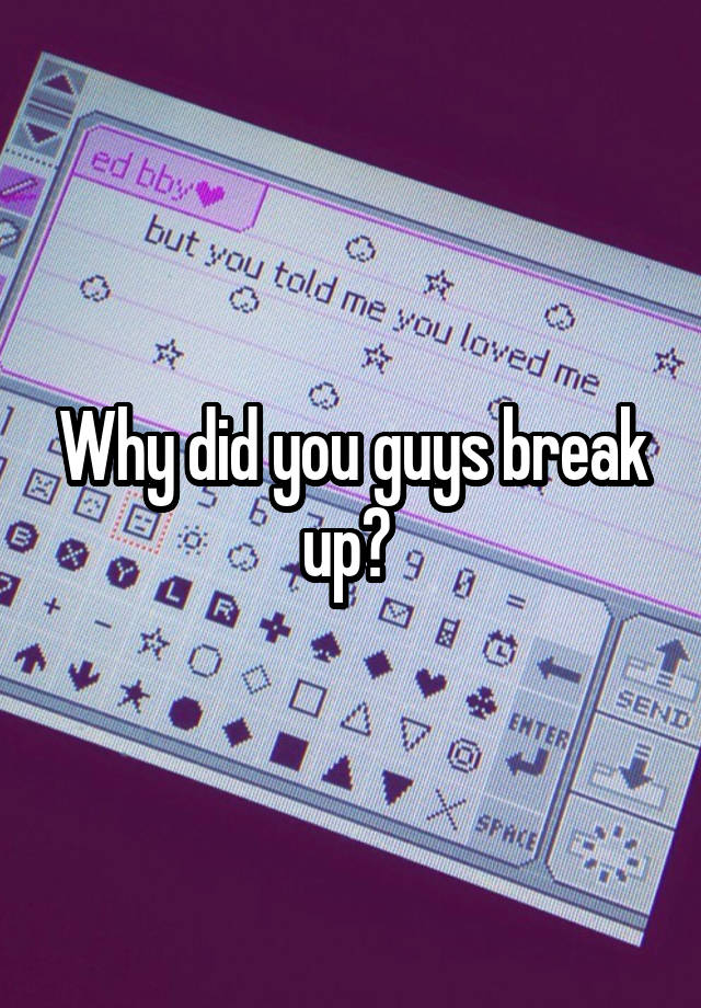 Why Did You Guys Break Up 