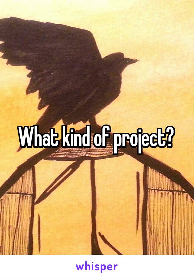 What kind of project? 