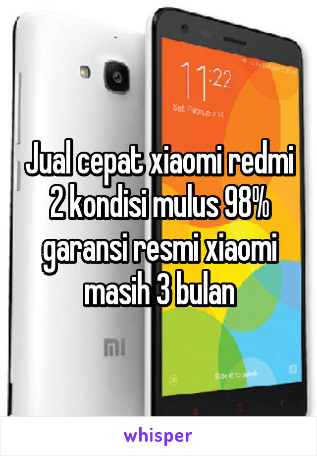 Jual cepat xiaomi redmi 2 kondisi mulus 98% garansi resmi xiaomi masih 3 bulan