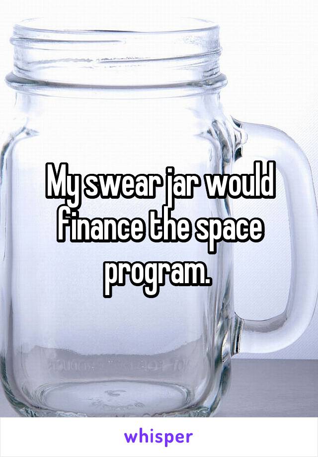 My swear jar would finance the space program. 