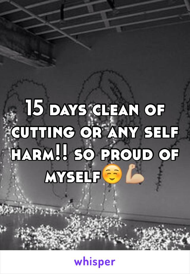 15 days clean of cutting or any self harm!! so proud of myself☺️💪🏼