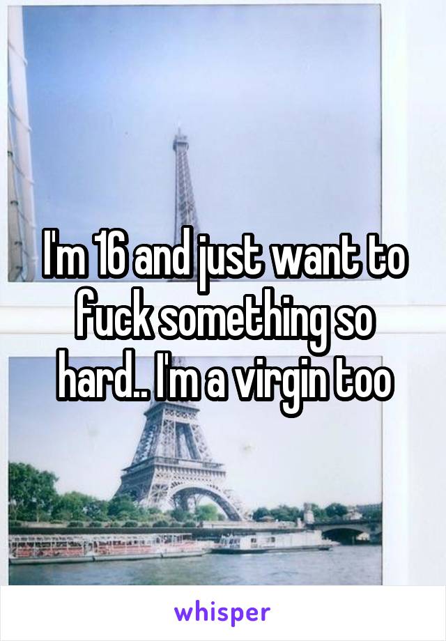 I'm 16 and just want to fuck something so hard.. I'm a virgin too