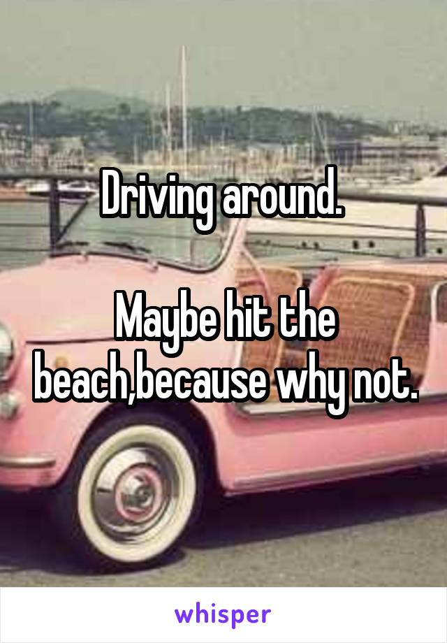 Driving around. 

Maybe hit the beach,because why not. 