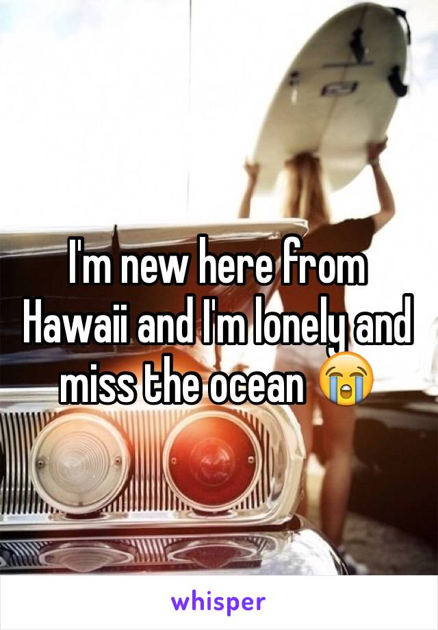 I'm new here from Hawaii and I'm lonely and miss the ocean 😭