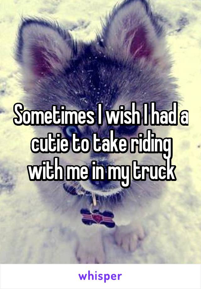 Sometimes I wish I had a cutie to take riding with me in my truck