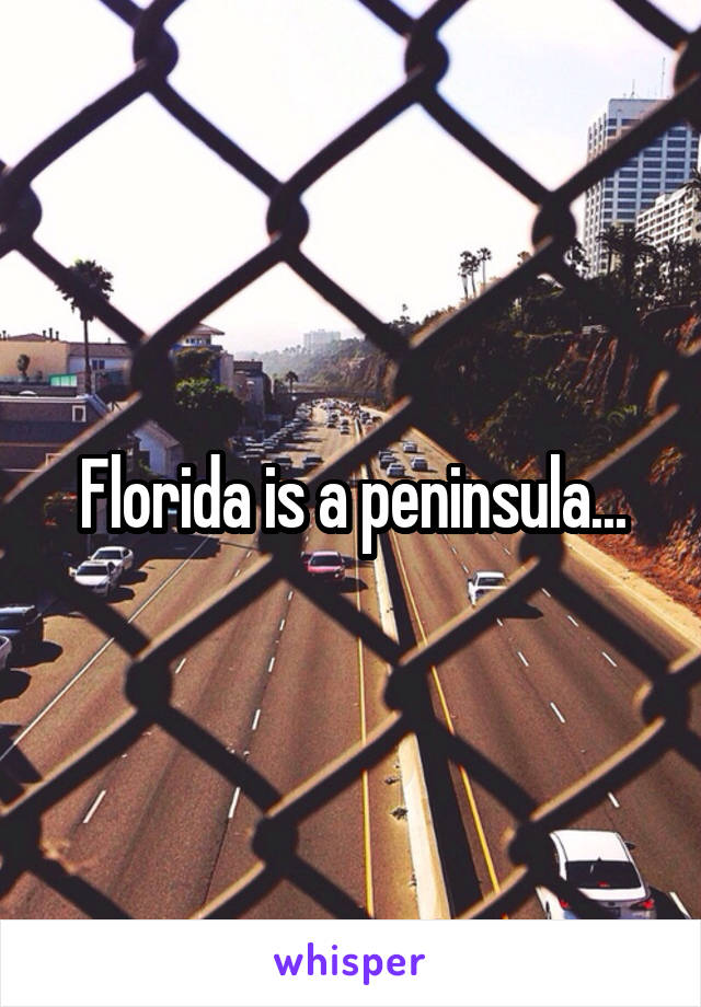 Florida is a peninsula...