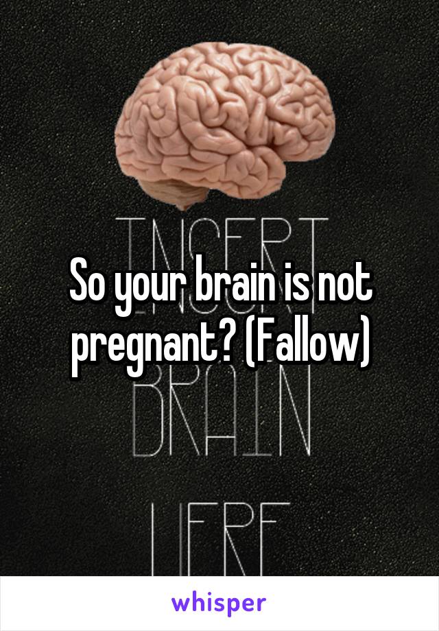 So your brain is not pregnant? (Fallow)