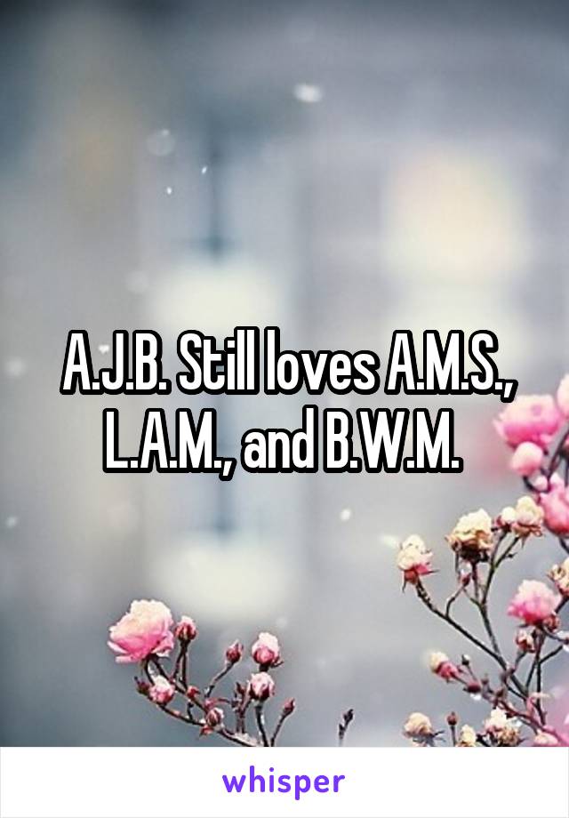 A.J.B. Still loves A.M.S., L.A.M., and B.W.M. 