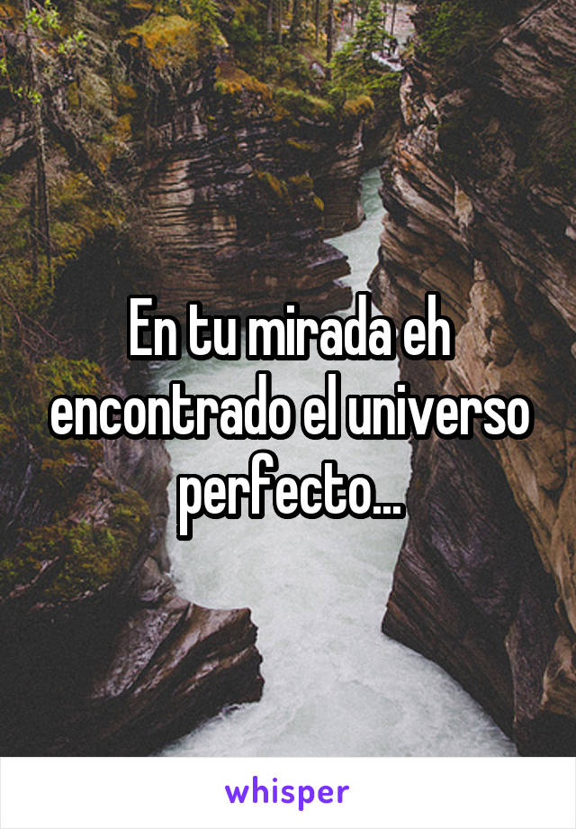 En tu mirada eh encontrado el universo perfecto...