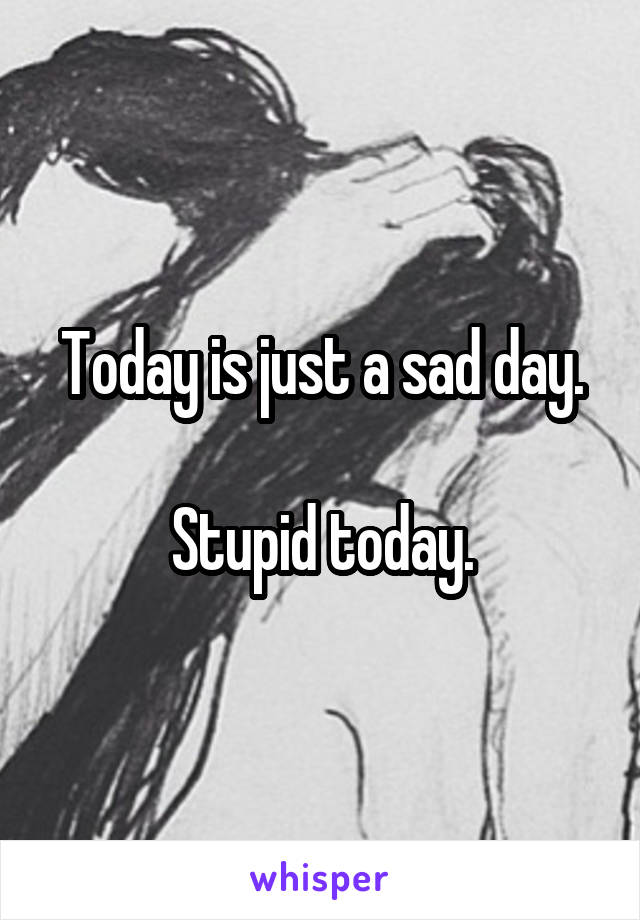 Today is just a sad day.

Stupid today.