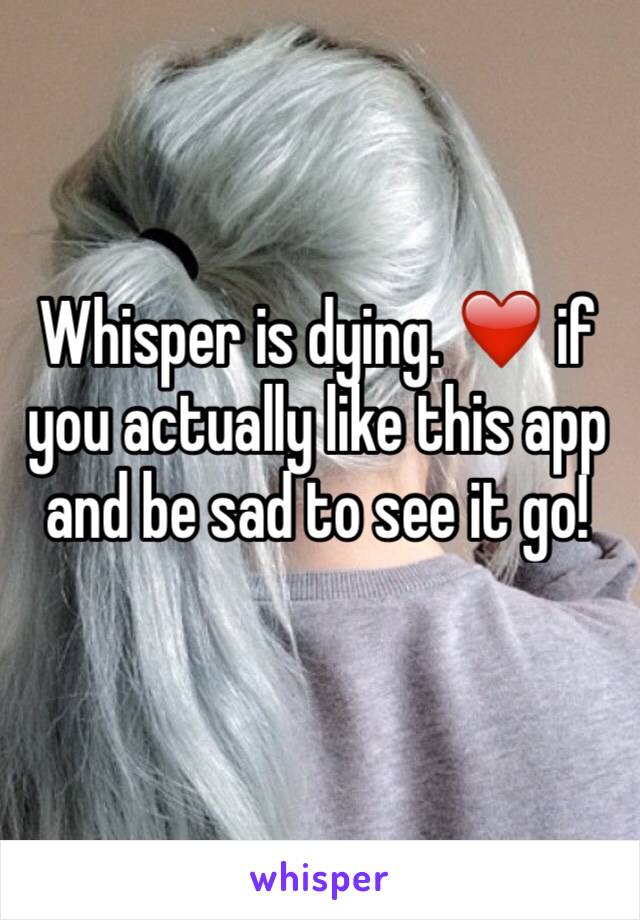 Whisper is dying. ❤️ if you actually like this app and be sad to see it go!