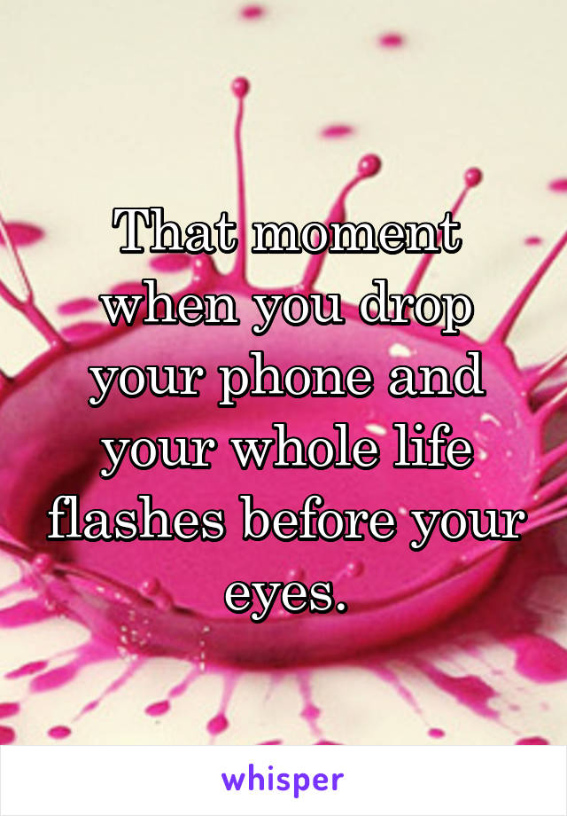 That moment when you drop your phone and your whole life flashes before your eyes.