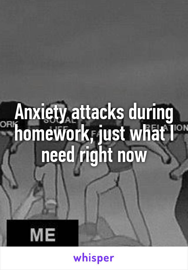 Anxiety attacks during homework, just what I need right now