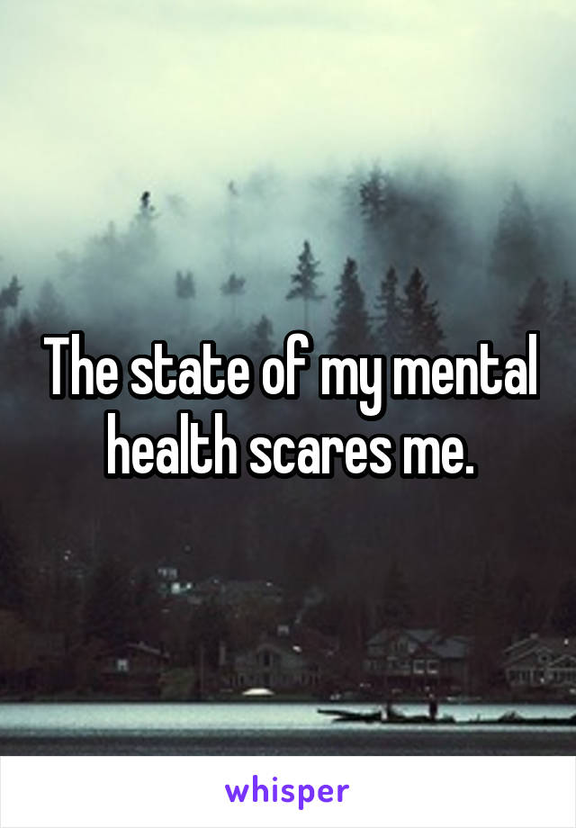 The state of my mental health scares me.