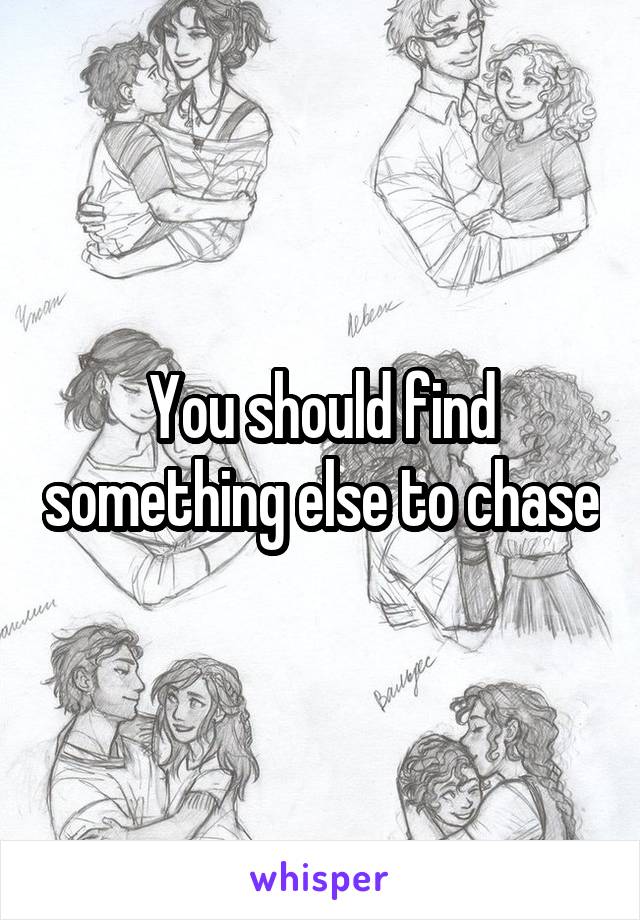 You should find something else to chase