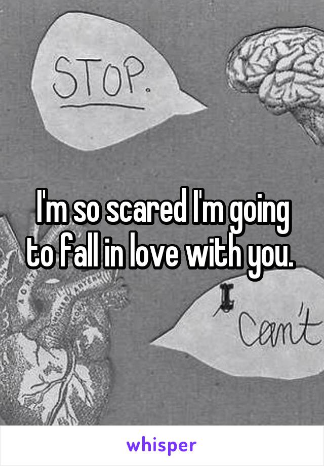 I'm so scared I'm going to fall in love with you. 