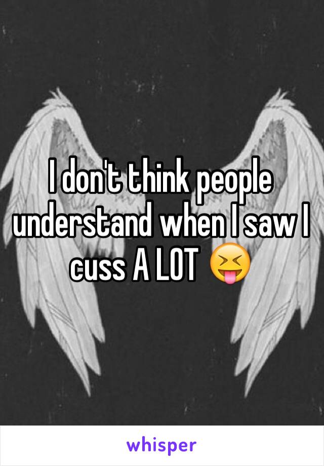 I don't think people understand when I saw I cuss A LOT 😝