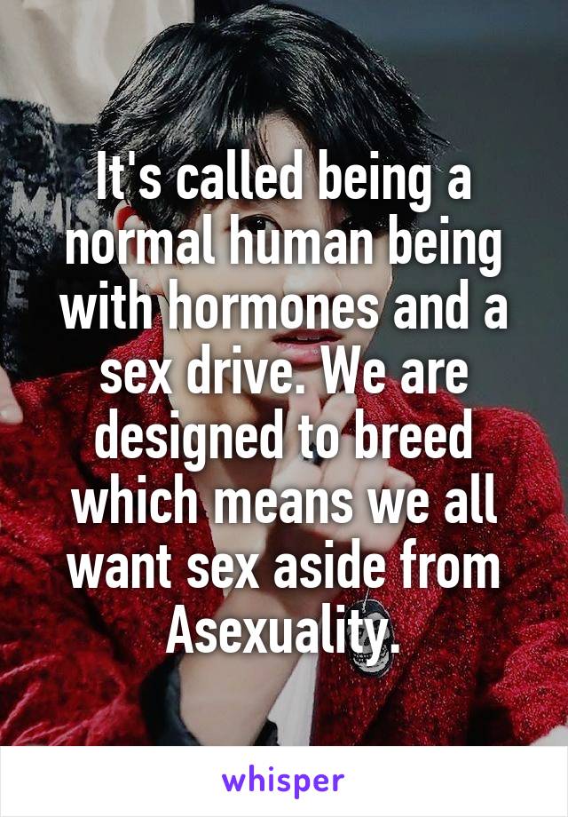 It's called being a normal human being with hormones and a sex drive. We are designed to breed which means we all want sex aside from Asexuality.