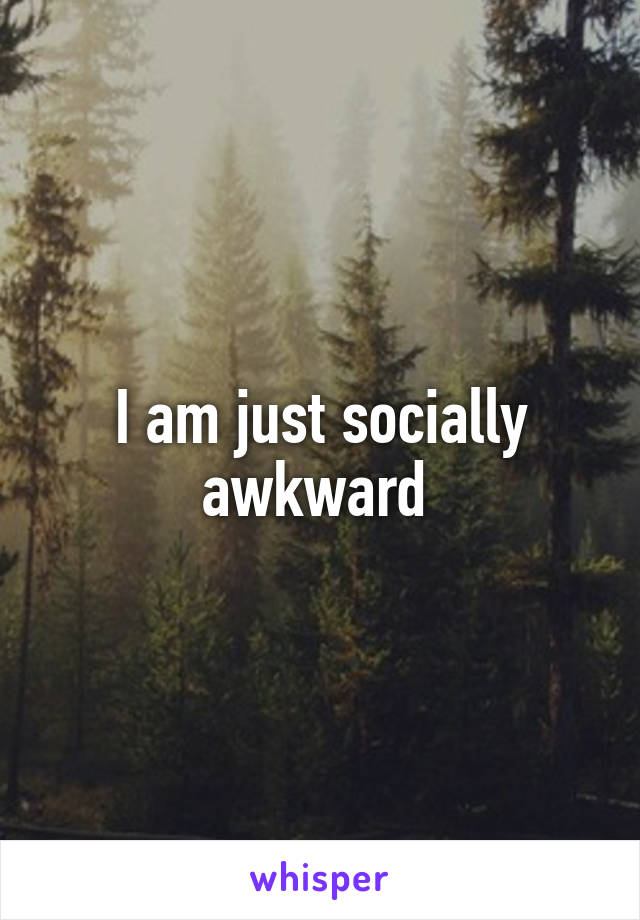 I am just socially awkward 