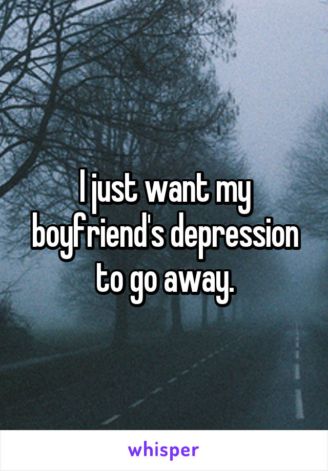 I just want my boyfriend's depression to go away.