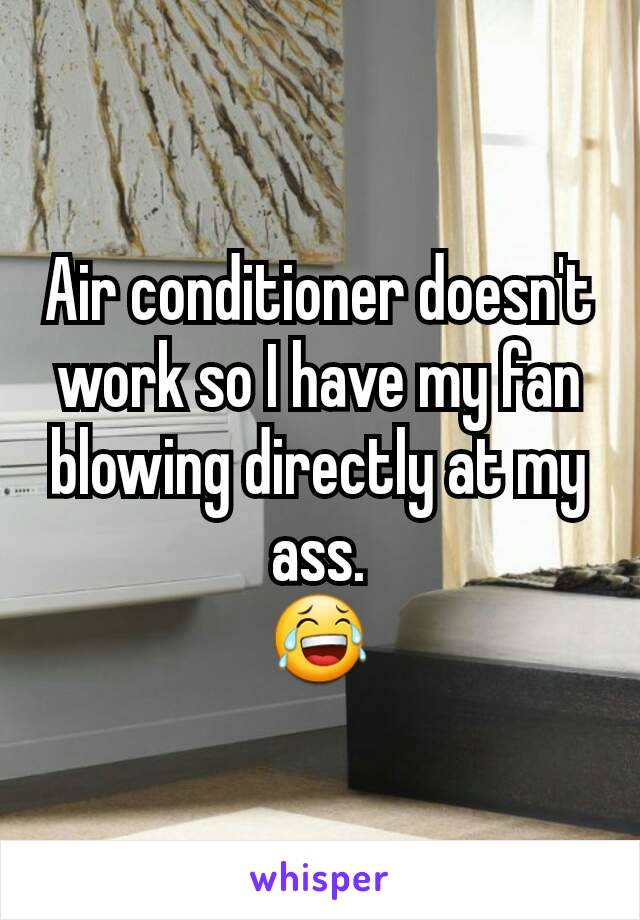 Air conditioner doesn't work so I have my fan blowing directly at my ass.
😂