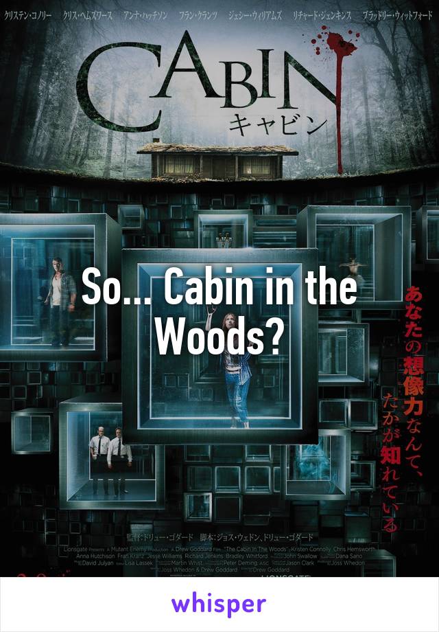 So... Cabin in the Woods?