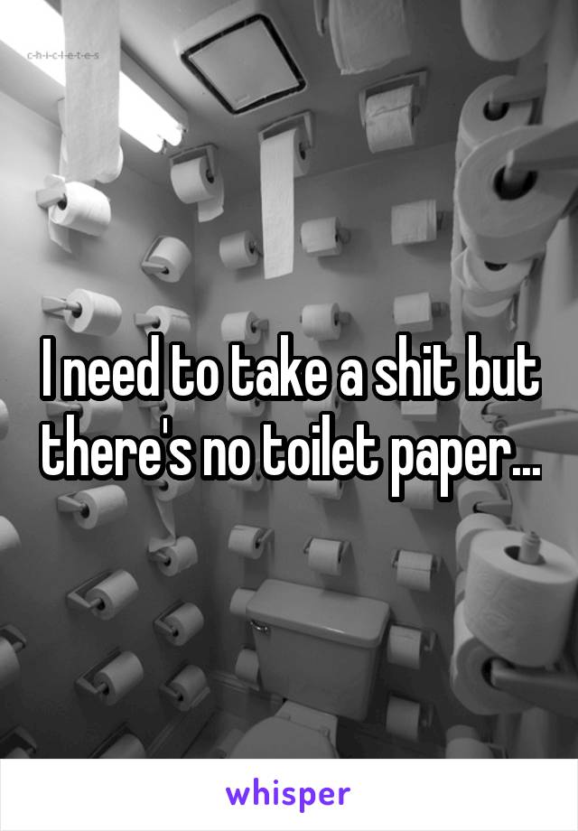 I need to take a shit but there's no toilet paper...