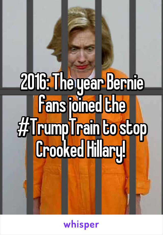 2016: The year Bernie fans joined the #TrumpTrain to stop Crooked Hillary! 