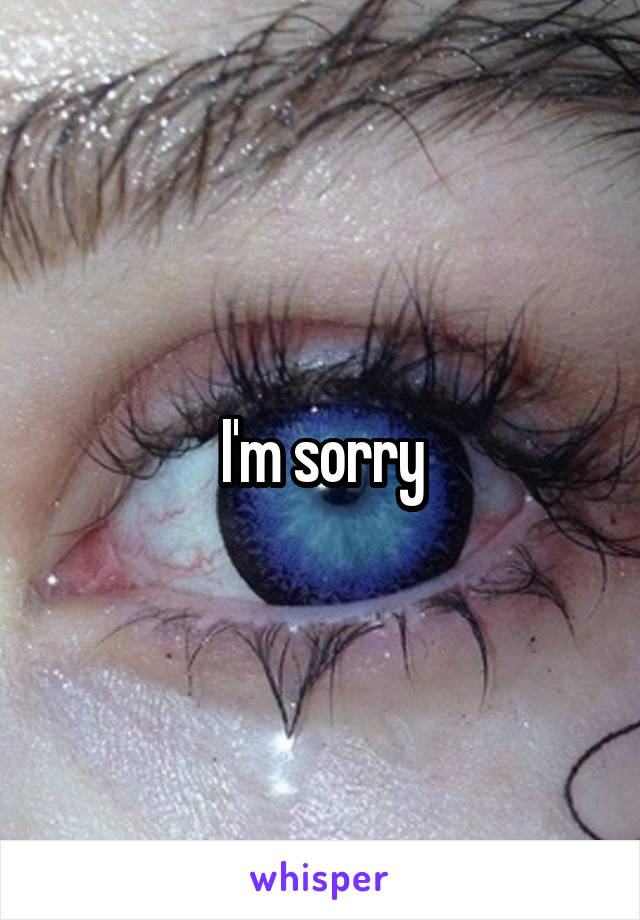 I'm sorry