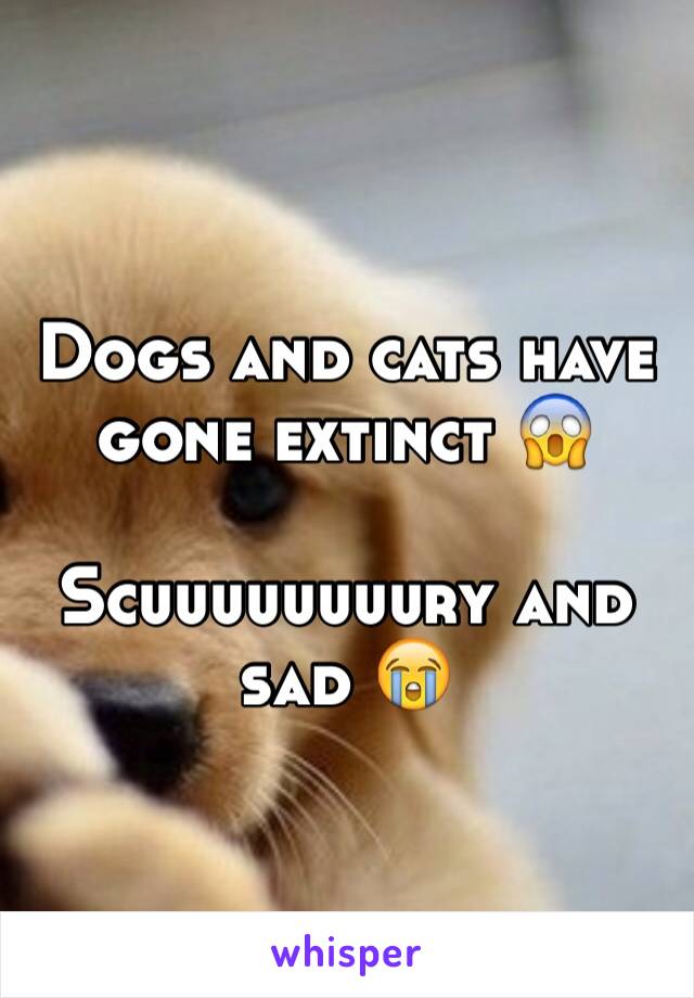 Dogs and cats have gone extinct 😱 

Scuuuuuuuury and sad 😭