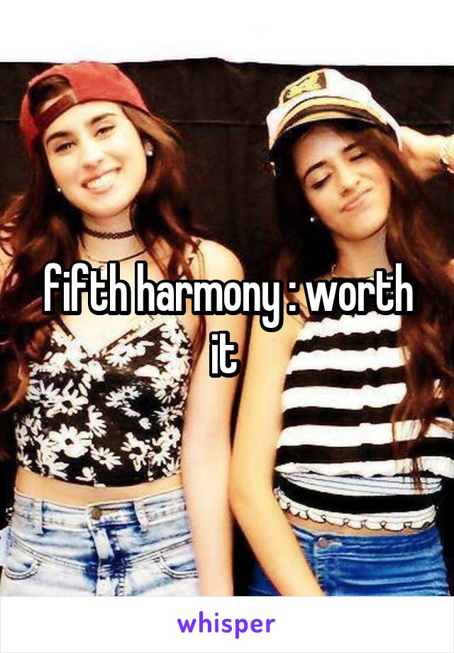 fifth harmony : worth it 